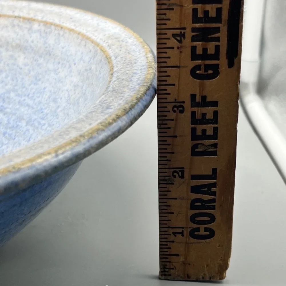 Handmade‎ Studio Pottery Bowl Blue Glaze Rustic Pottery Signd